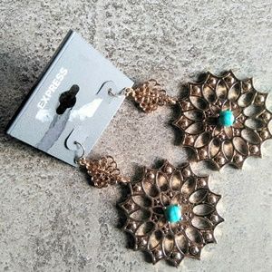 Express Gold Tone Earrings New